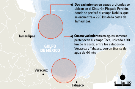 Revelan seis yacimientos de petróleo